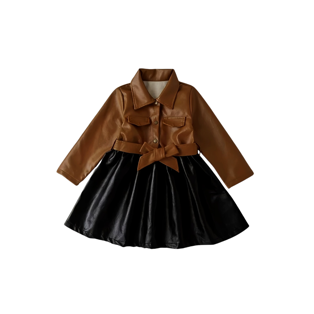 Girls Leather Flare Skirt