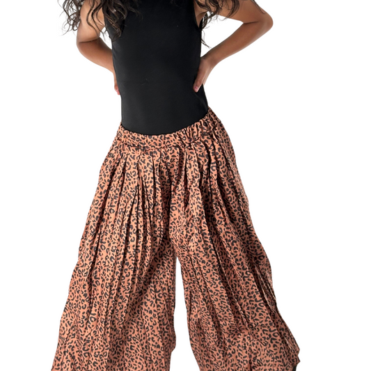 Girls Leopard Print Flare Pant Set