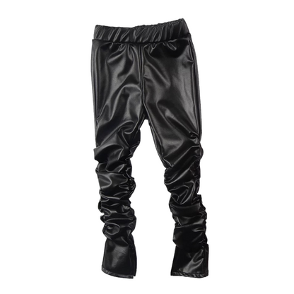 Girl's Black Leather Pants