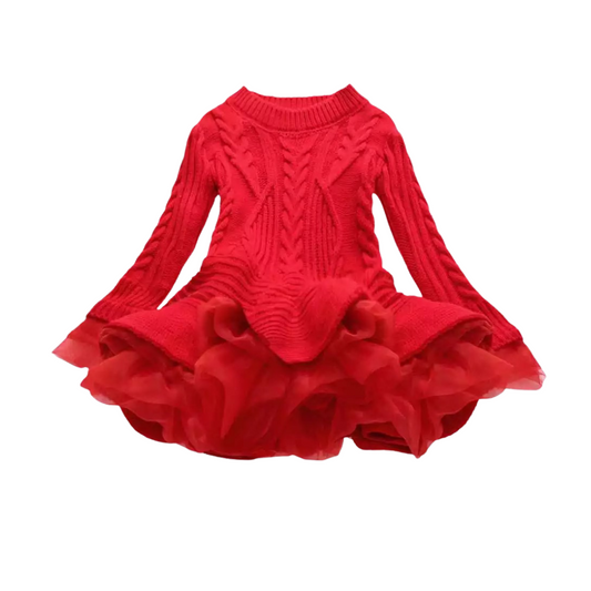 Girl's Knitted Sweater Dress TuTu